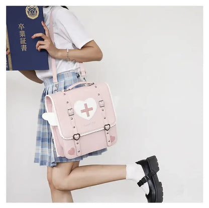 Pink Lolita Wing Heart Backpack