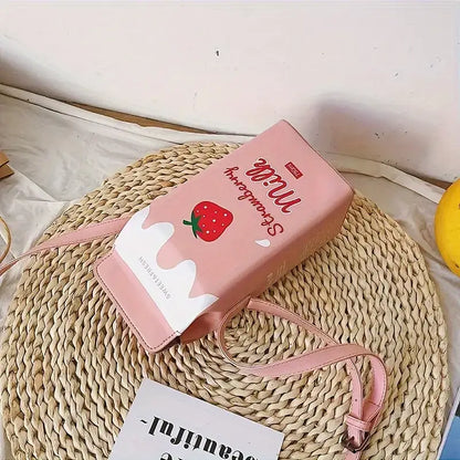 Strawberry Milk Box Crossbody Bag