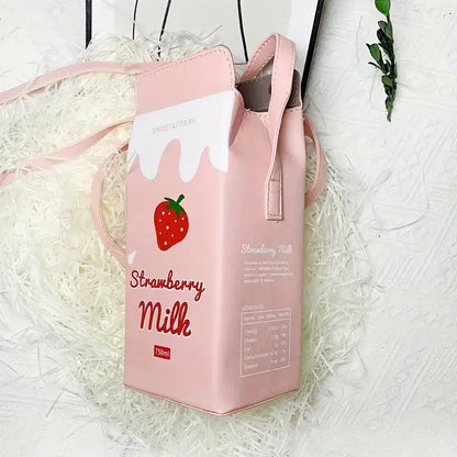 Strawberry Milk Box Crossbody Bag