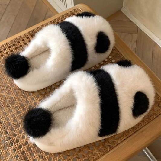Fluffy Panda Shaped Kawaii Slippers