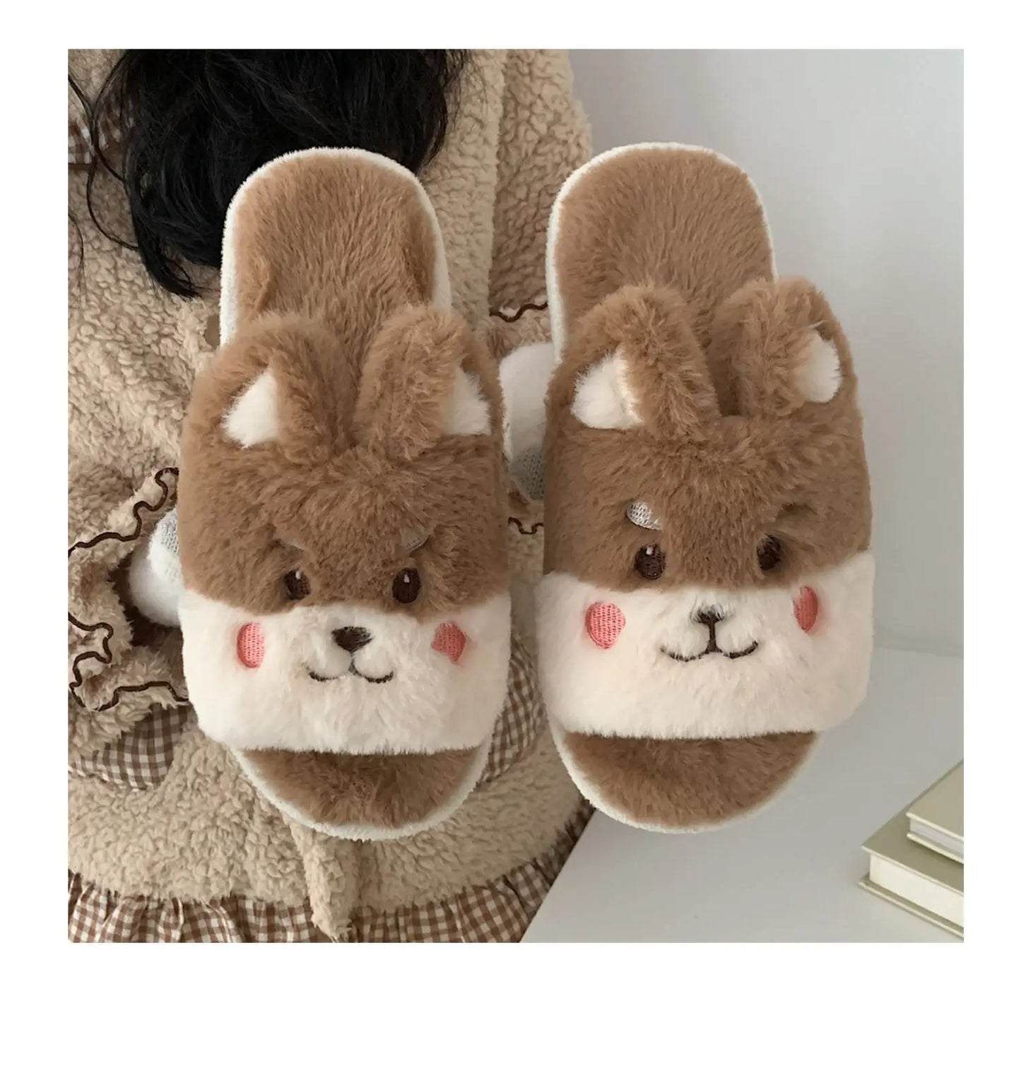 Fluffy Corgi Kawaii Slippers