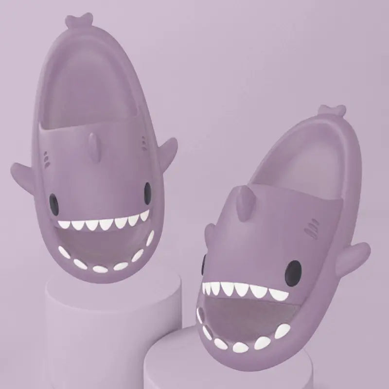 Cute Purple Shark Kawaii Slippers