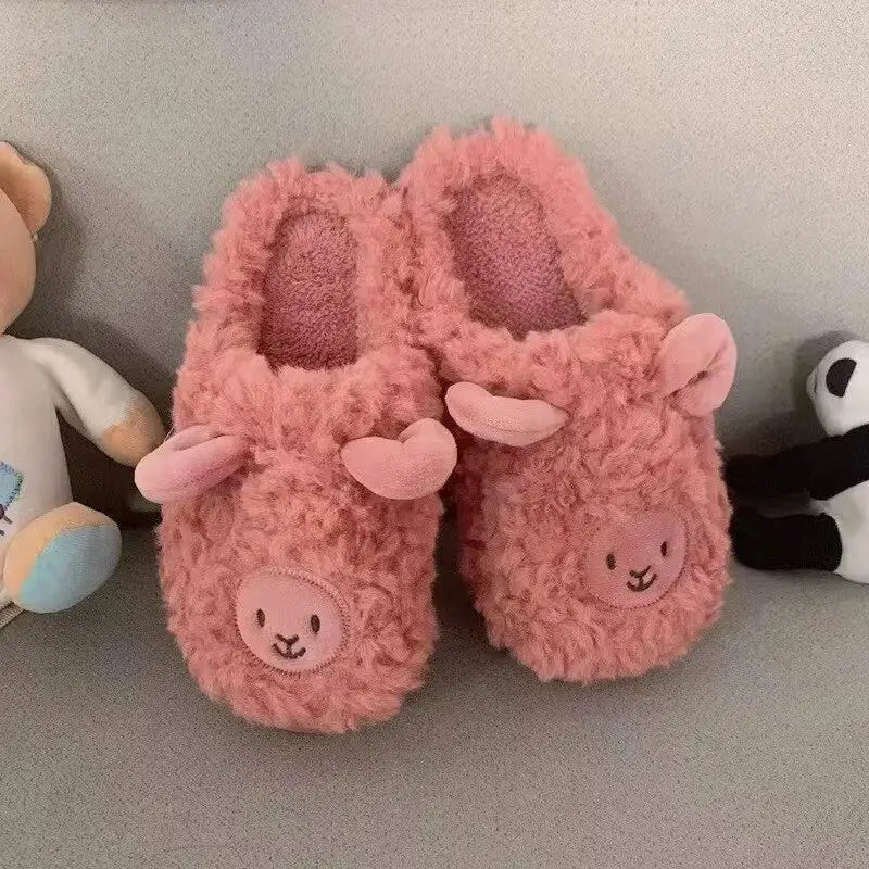 Fluffy Pink Sheep Kawaii Slippers