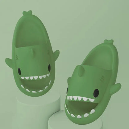 Cute Green Shark Kawaii Slippers