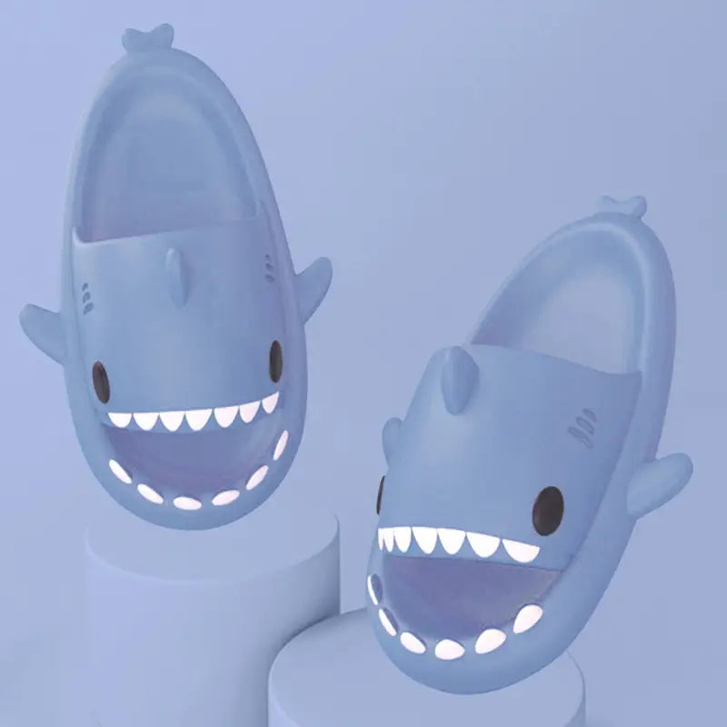 Cute Blue Shark Kawaii Slippers