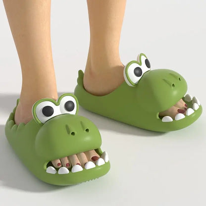 Comfy Green Crocodile Kawaii Slippers