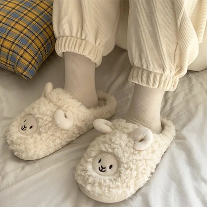 Fluffy White Sheep Kawaii Slippers