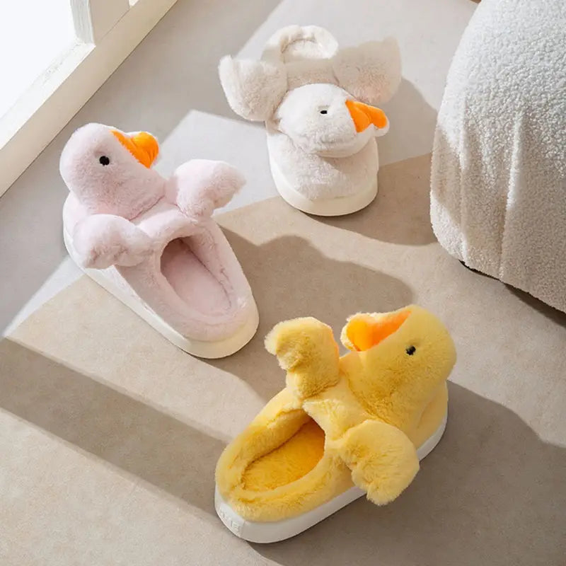 Winged Yellow Duck Kawaii Slippers