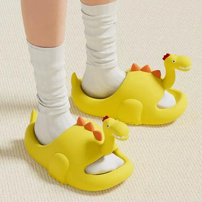 Yellow 3D Dinosaur Kawaii Slippers