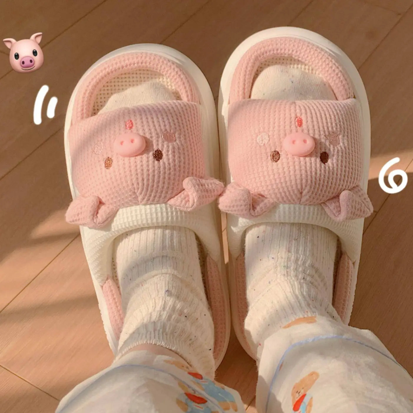 Cute Knitted Pig Kawaii Slippers