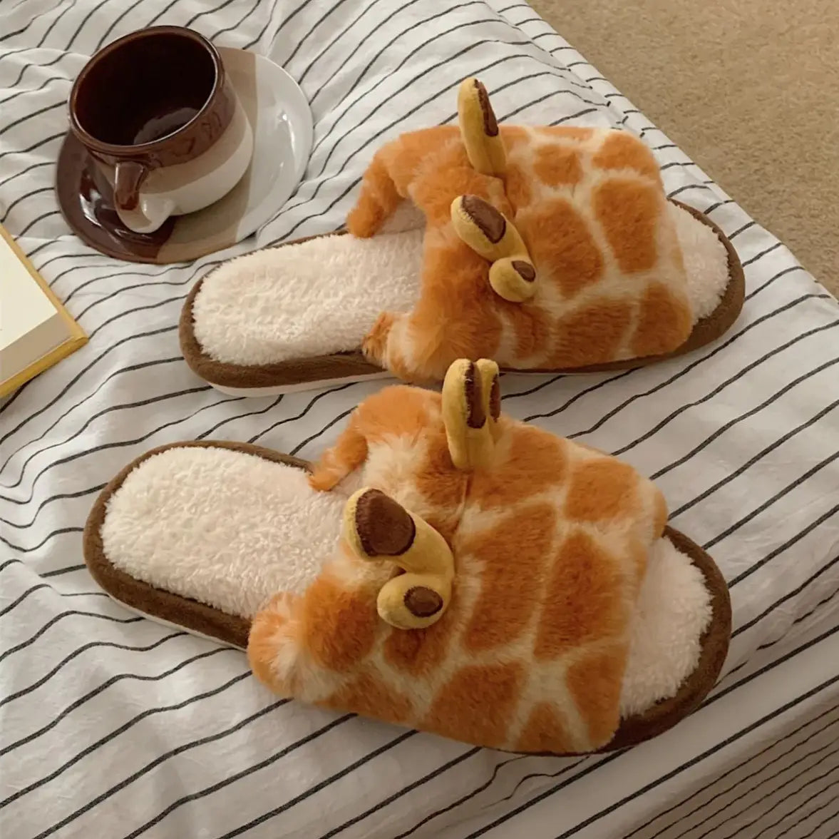 Fluffy Giraffe Ears Kawaii Slippers