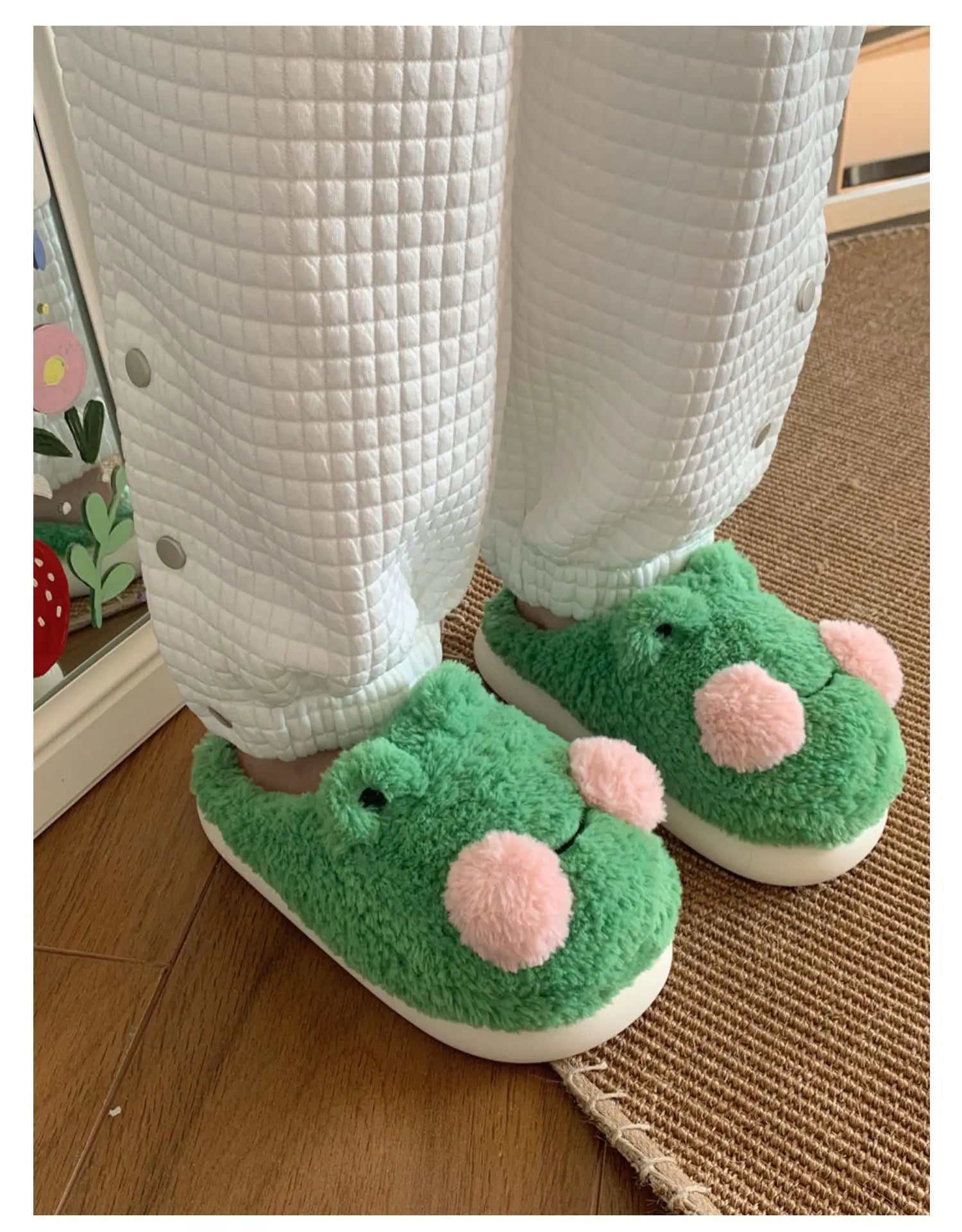 Cute Fluffy Frog Kawaii Slippers