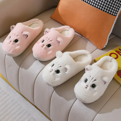 Cute Eyes Pink Kitty Kawaii Slippers