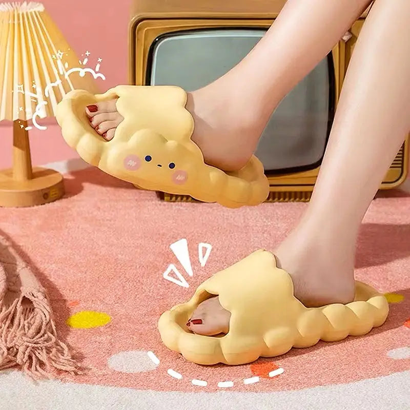 Cute Yellow Cloud Kawaii Slippers