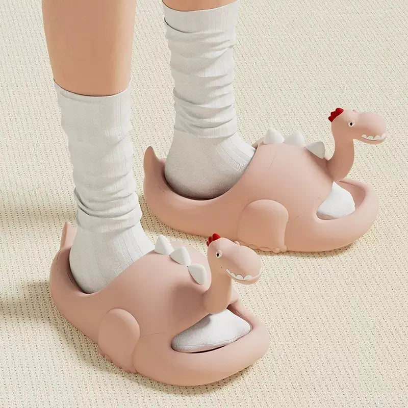 Pink 3D Dinosaur Kawaii Slippers