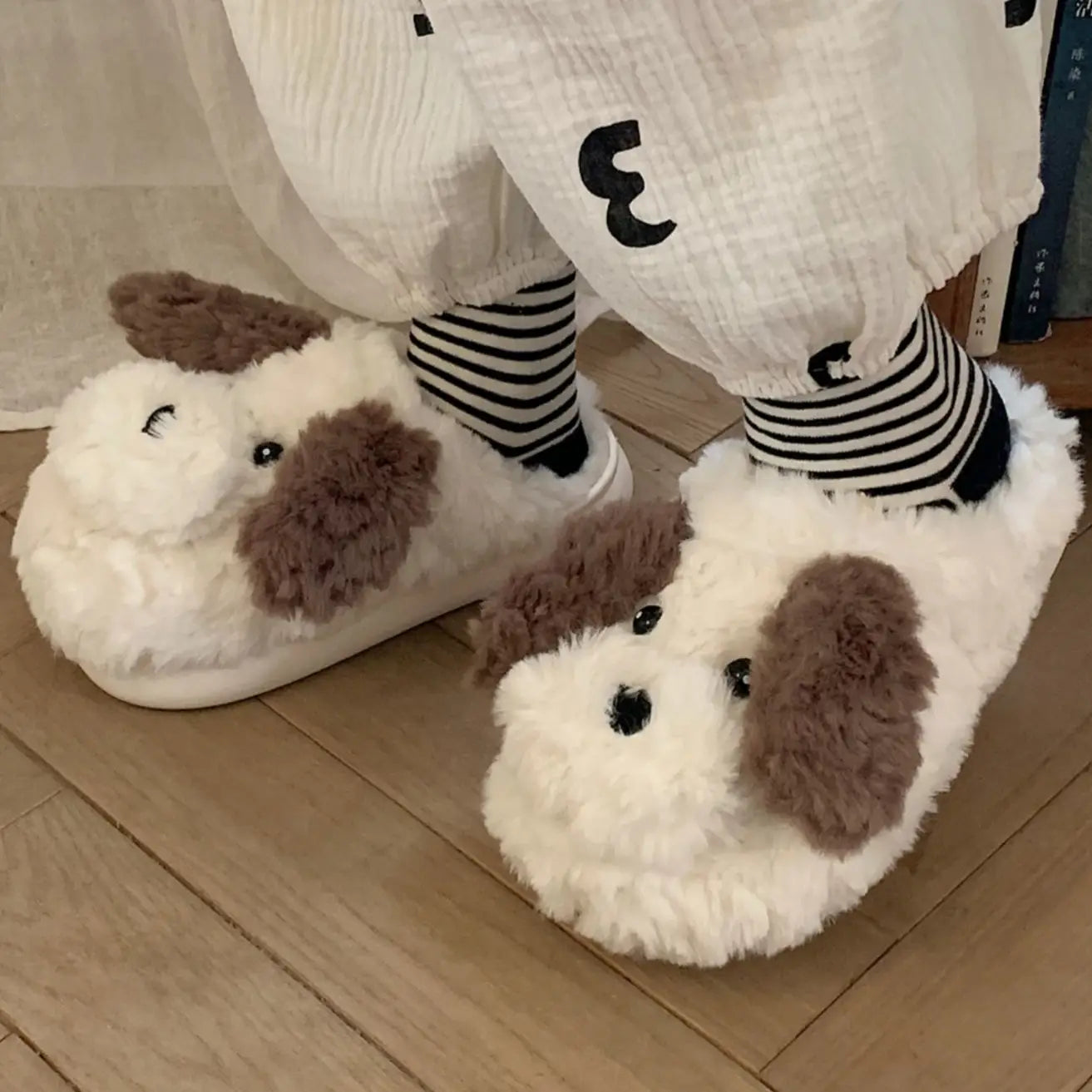 Cute Fluffy Dog Kawaii Slippers