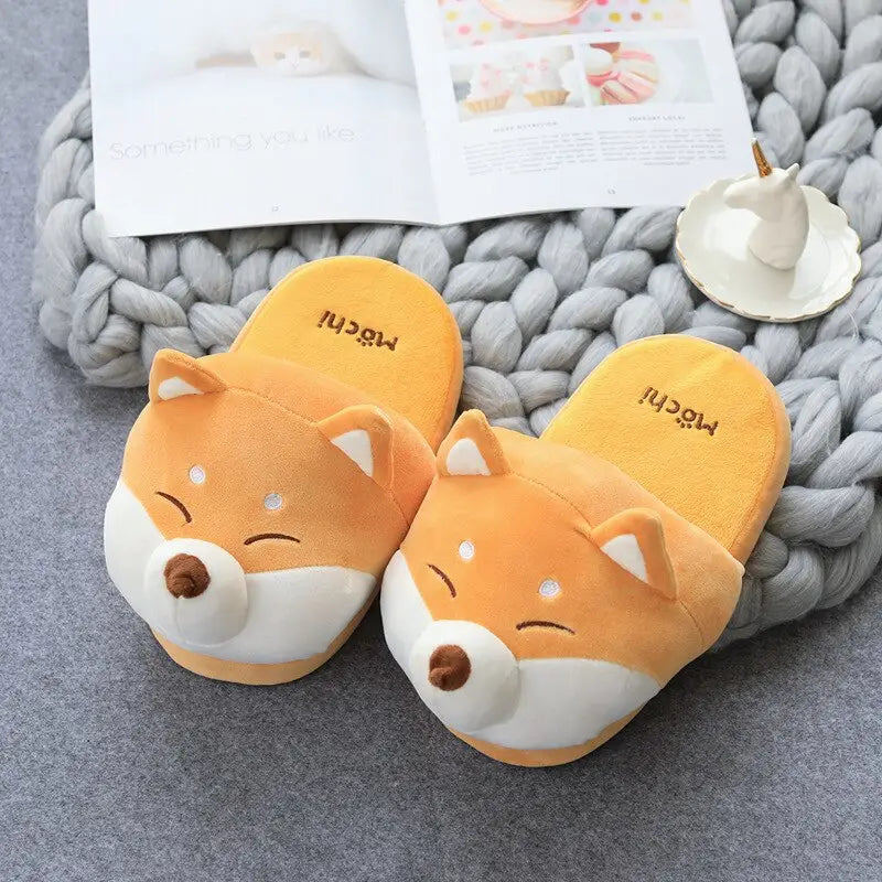 Comfy Orange Shiba Inu Kawaii Slippers