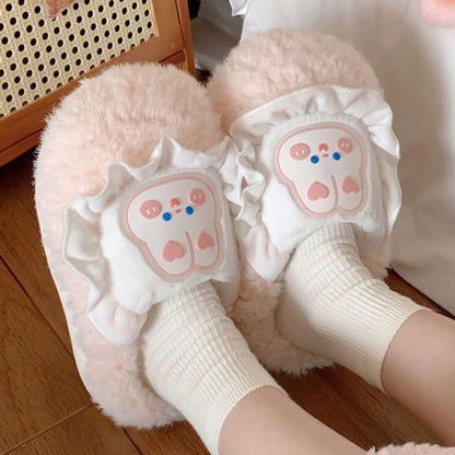 Pink Bunny Baby Bib Kawaii Slippers
