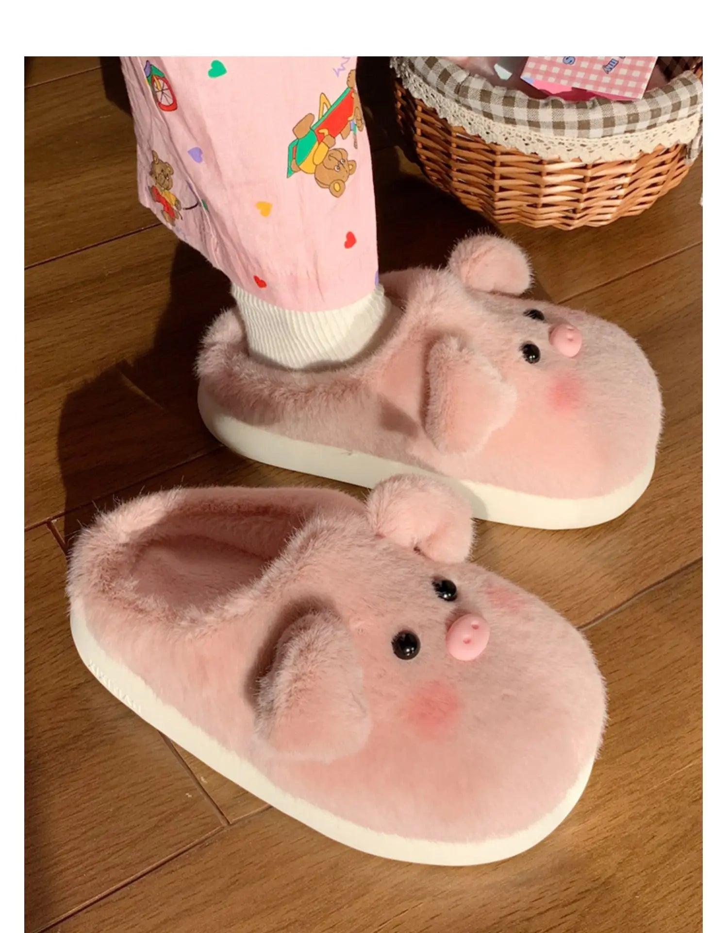 Fluffy Pig Kawaii Slippers