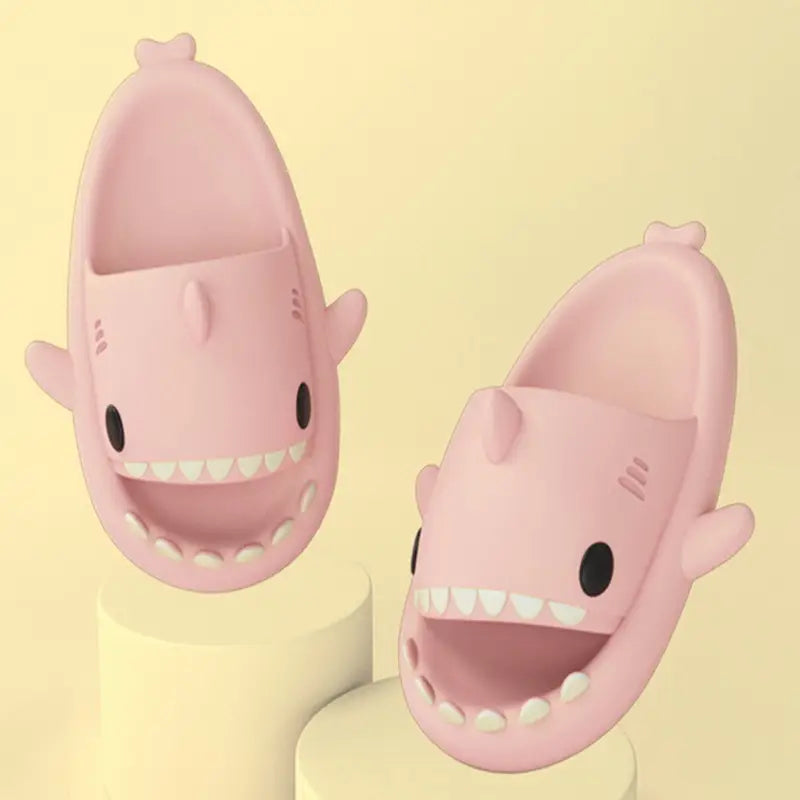 Cute Pink Shark Kawaii Slippers