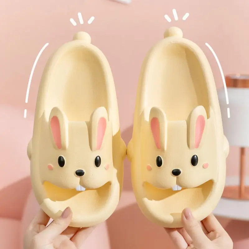 Yellow Cute Bunny Teeth Kawaii Slippers