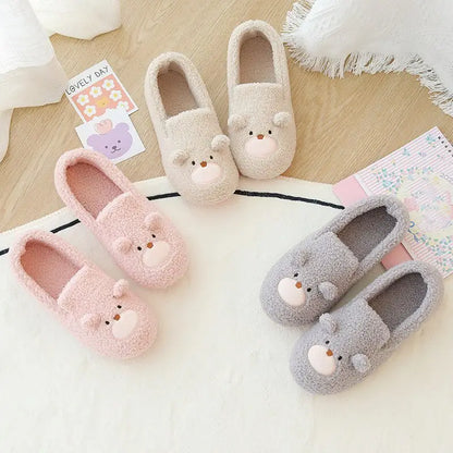 Comfy Pink Teddy Bear Kawaii Slippers