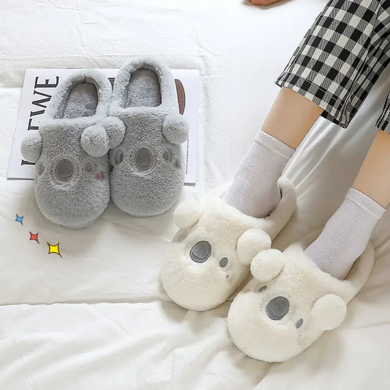 Comfy White Koala Kawaii Slippers