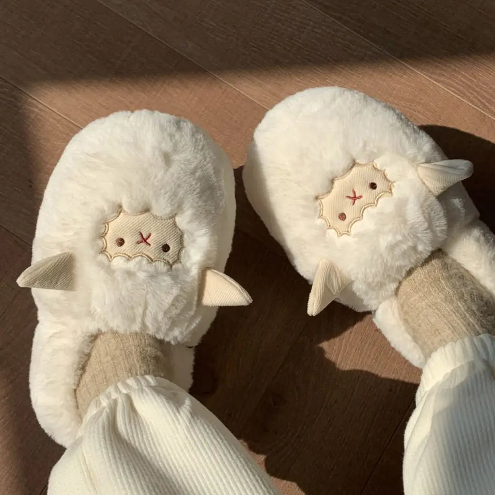 Cozy White Sheep Kawaii Slippers