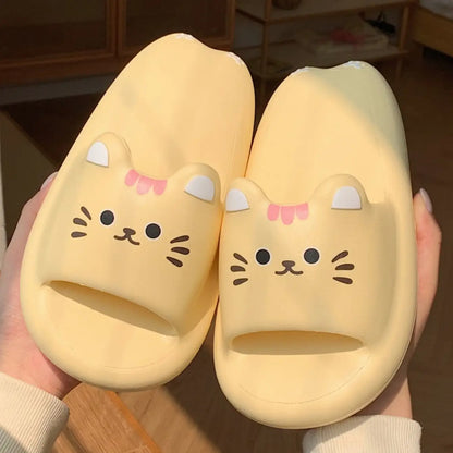 Comfy Cat Face Kawaii Slippers