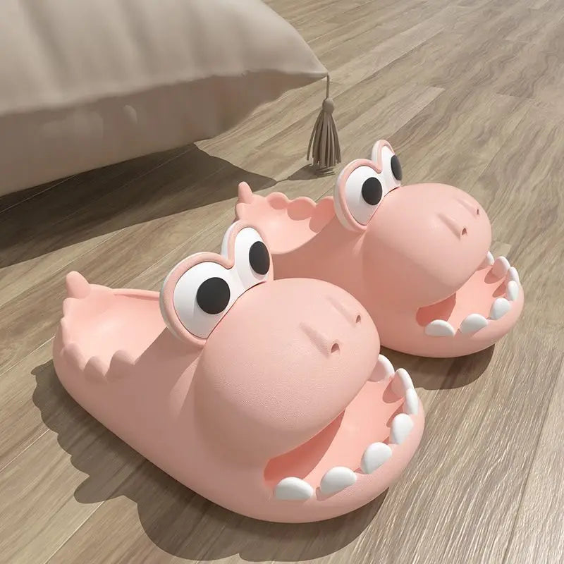 Comfy Pink Crocodile Kawaii Slippers