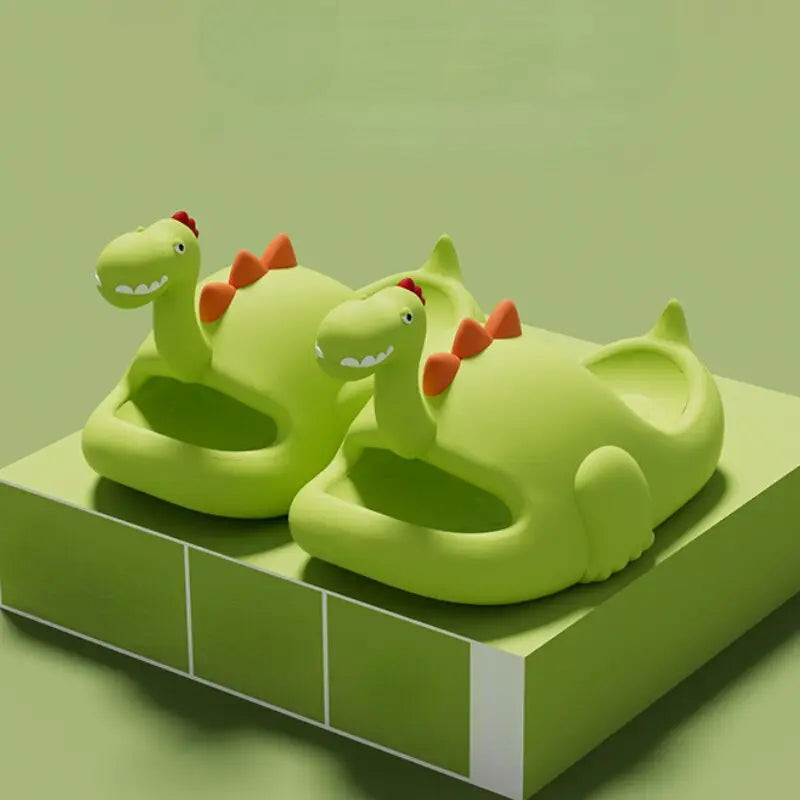 Light Green 3D Dinosaur Kawaii Slippers