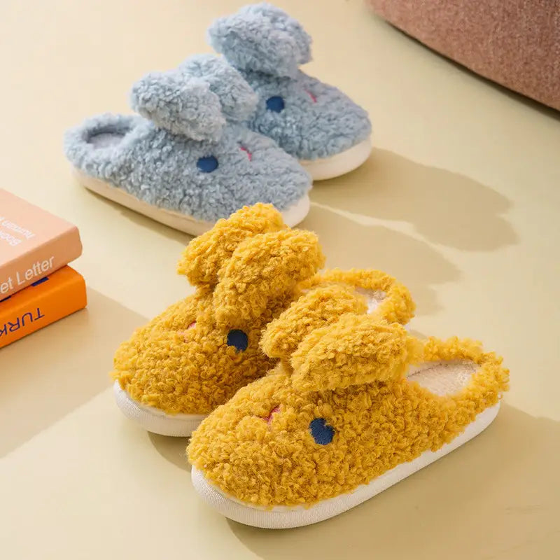 Fuzzy Yellow Bunny Kawaii Slippers