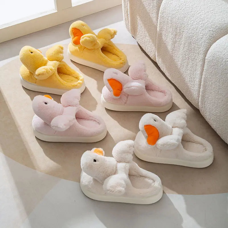 Winged Yellow Duck Kawaii Slippers