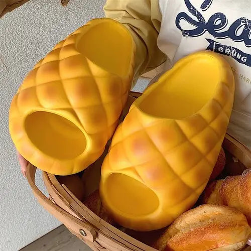 Yellow Melon Pan Kawaii Slippers