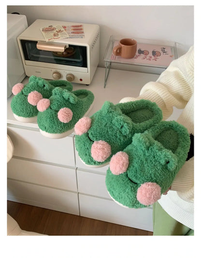 Cute Fluffy Frog Kawaii Slippers