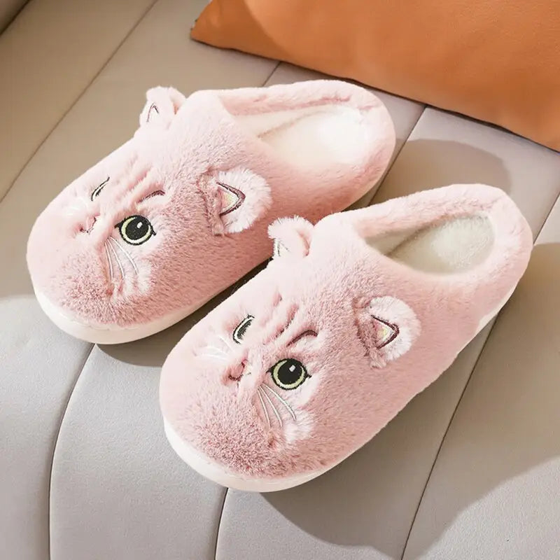 Cute Eyes Pink Kitty Kawaii Slippers