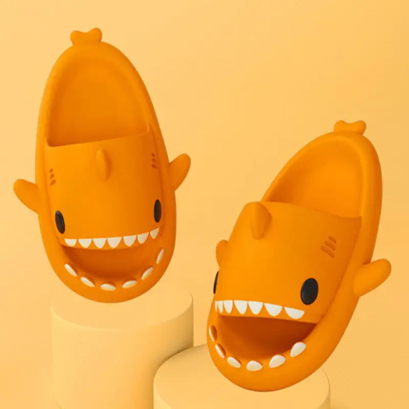 Cute Orange Shark Kawaii Slippers
