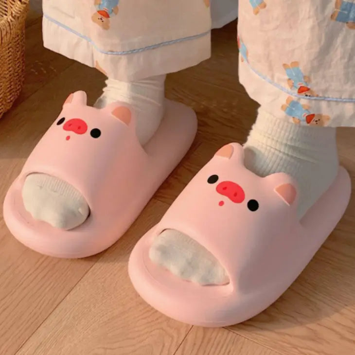 Comfy Pig Face Kawaii Slippers