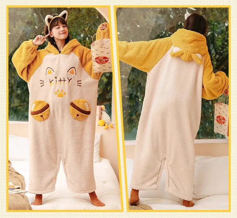 Yellow Kitty Kigurumi Onesie