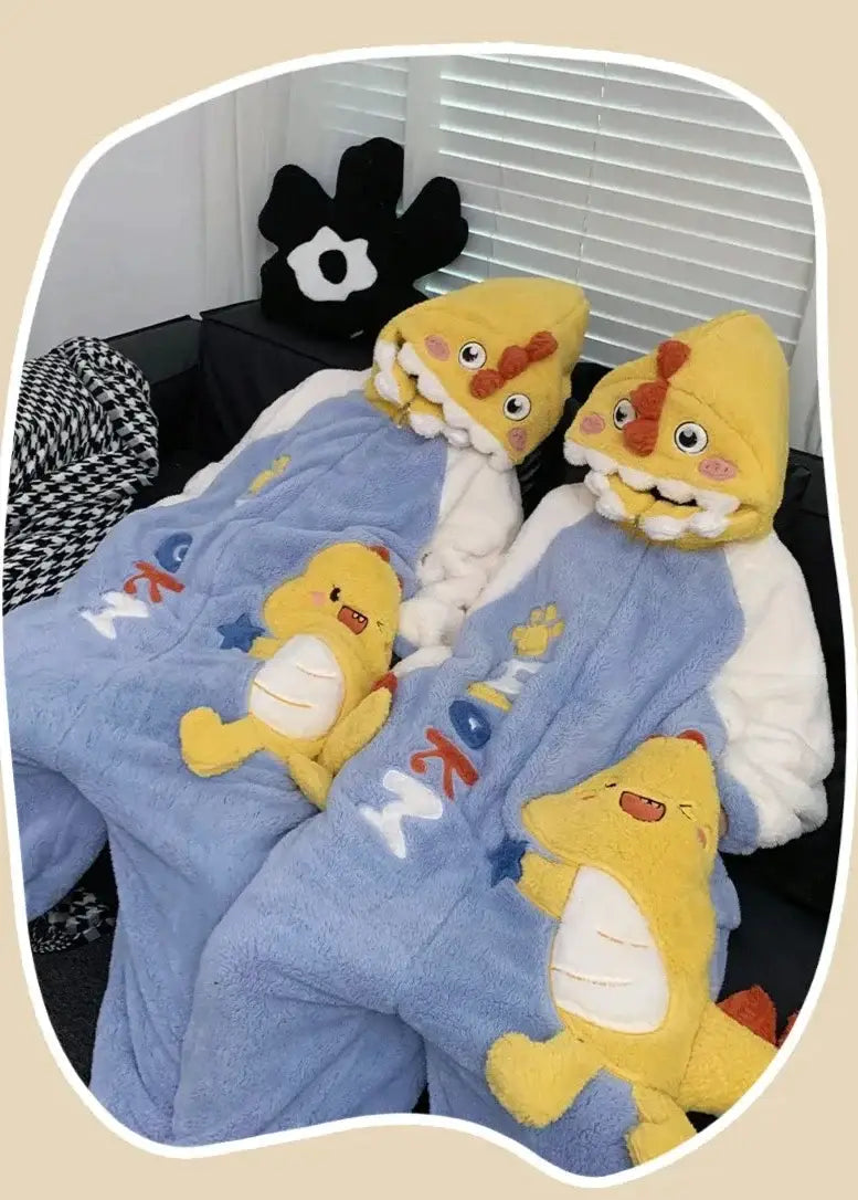 Cute Yellow Dino Kigurumi Onesie