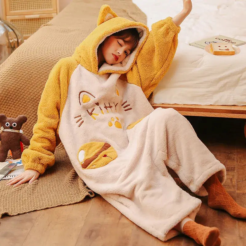 Yellow Kitty Kigurumi Onesie