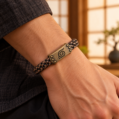 Konoha-inspired bracelet worn on a wrist