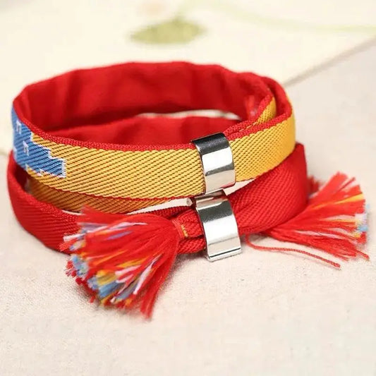 Bracciale Kumihimo rosso nativo