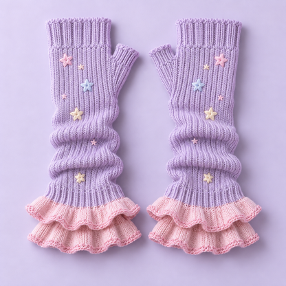 Lilac Star Harajuku Arm Warmers