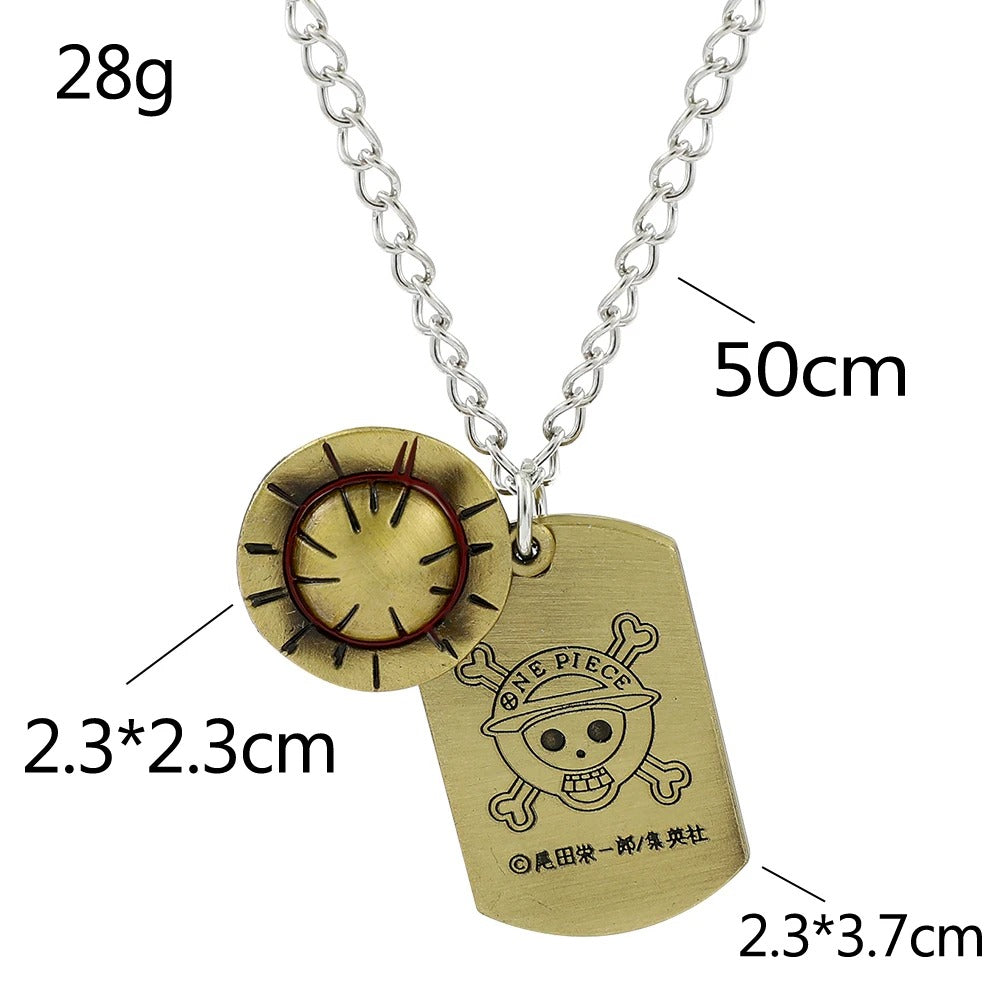 Luffy Wanted & Hat Necklace