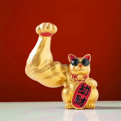 Golden Big Arm Lucky Cat