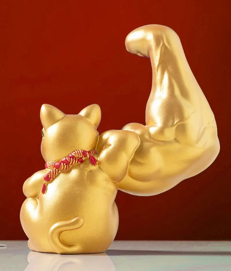 Gato afortunado de brazo grande dorado