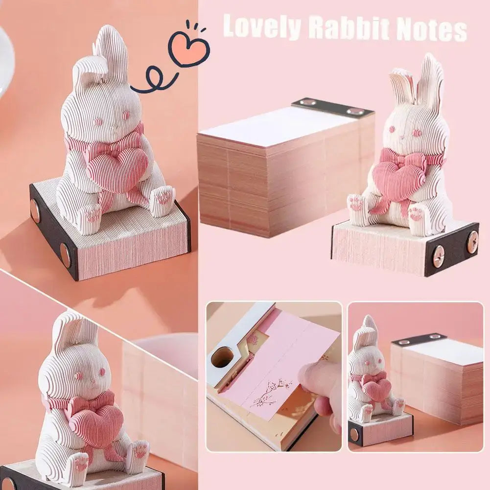 Kawaii Bunny 3D Memo Pad Omoshiroi