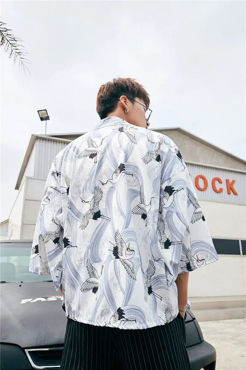 Crane Jacket Cranes White Men's Kimono Jacket – 🈹 JAPAN BOX