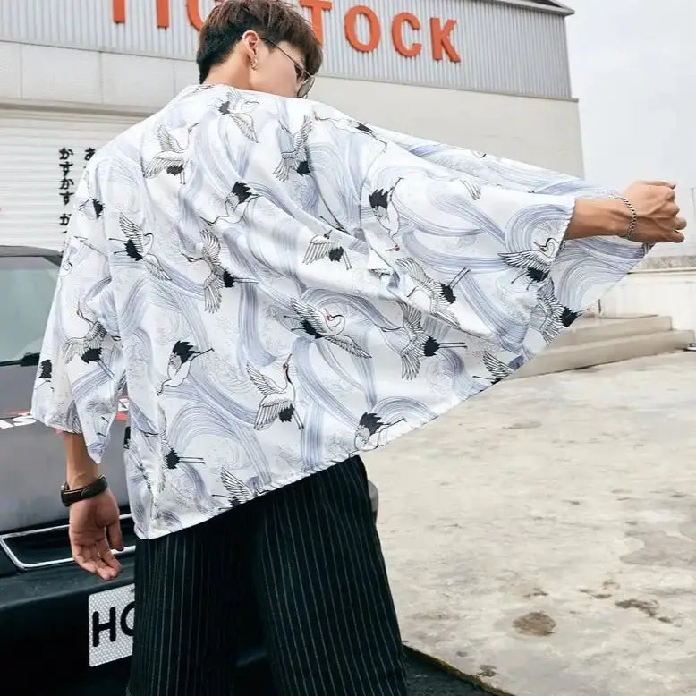 Crane Jacket Cranes White Men's Kimono Jacket – 🈹 JAPAN BOX